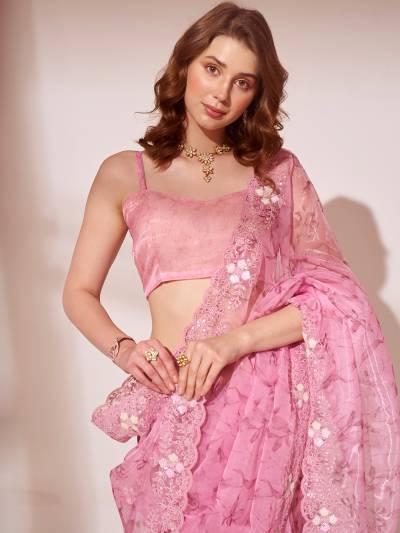 LAXMINAM OP-533 DESIGNER ORGANZA SAREE WHOLESALER IN INDIA